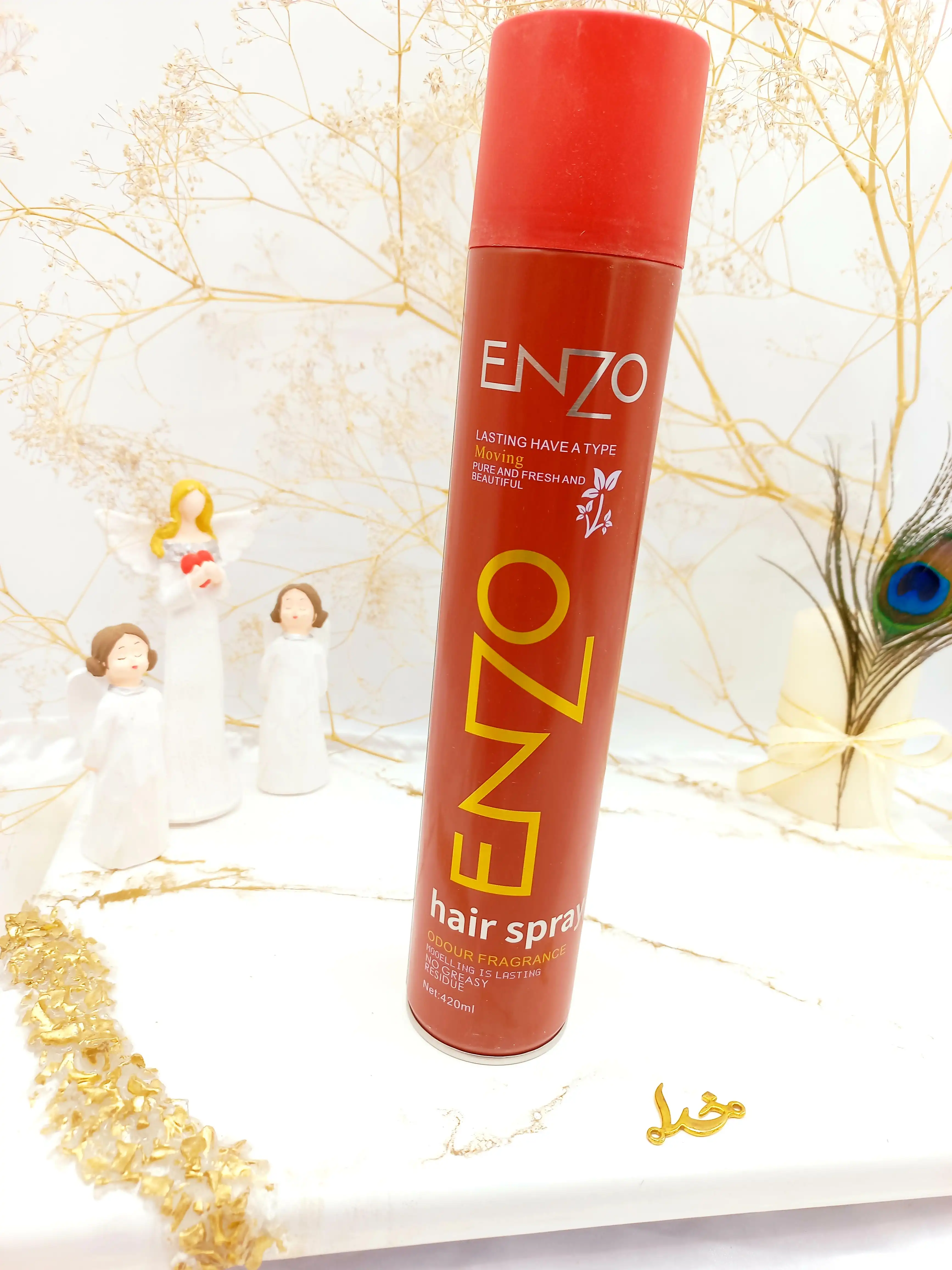اسپری تافت مو با کیفیت انزو ENZO (درب قرمز) 420 میل کد 52200