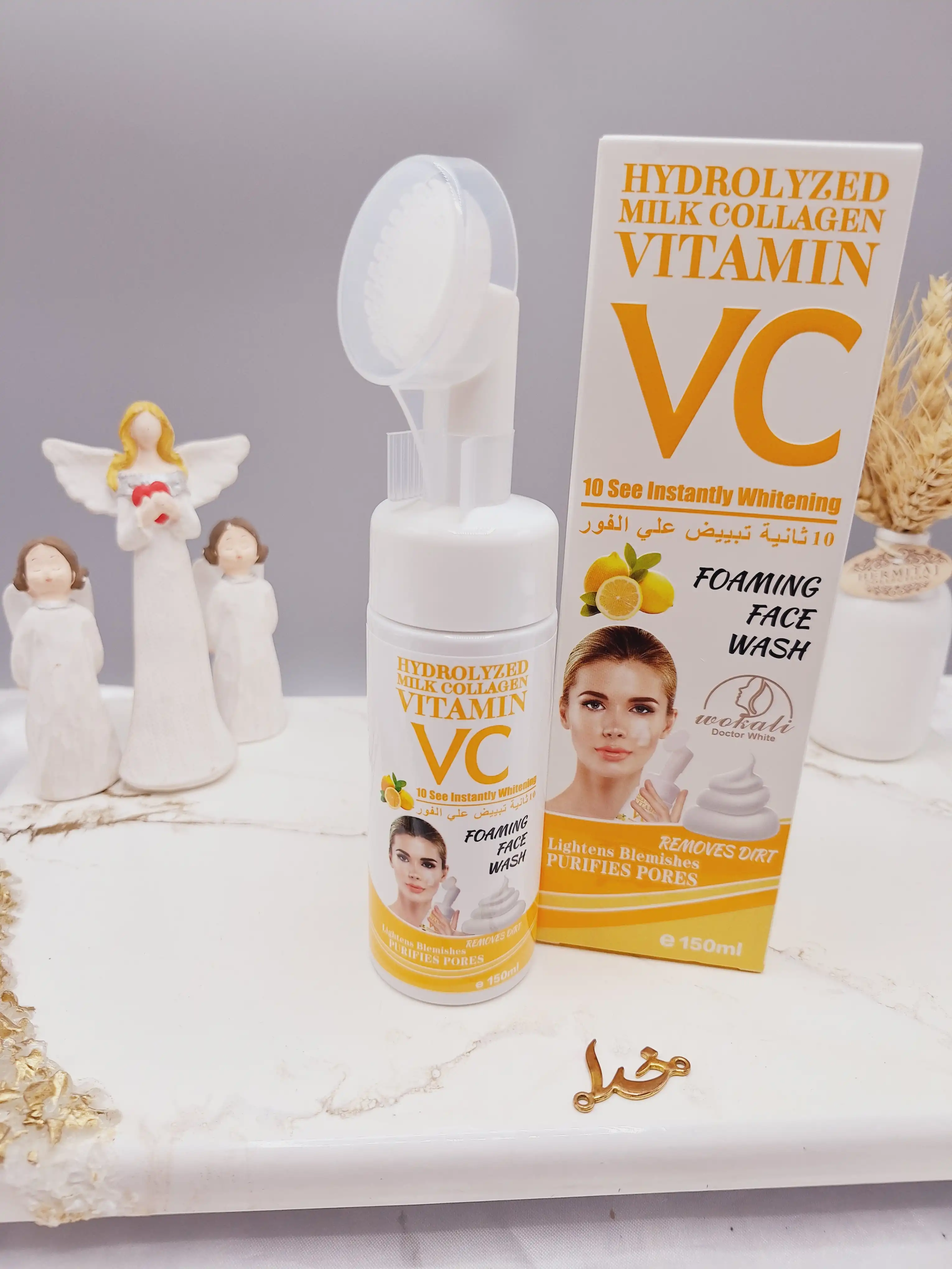 فوم شستشو کف کننده  صورت دارای سفیدکننده فوری برند وکالی Wokali کدWKL674
