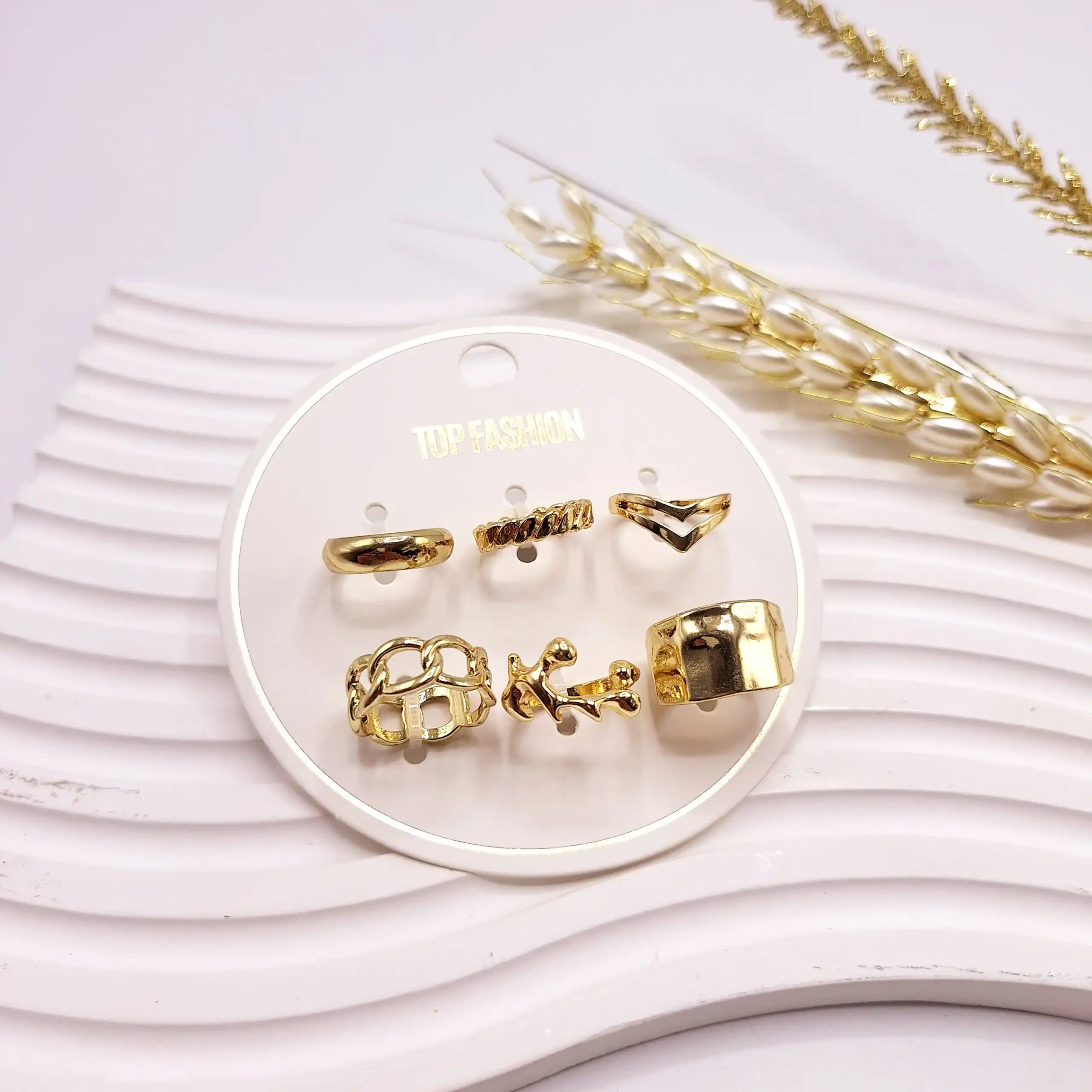 پک انگشتر 6 تایی رادیوم فلش طلایی