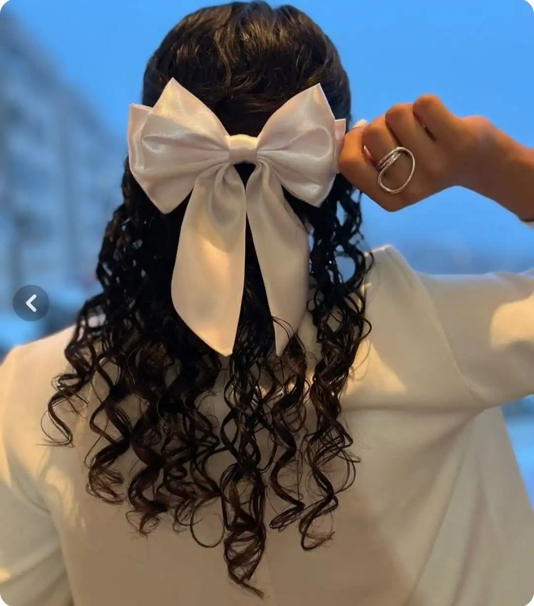 گیره یا گلسر مو فرانسوی طرح پاپیون جنس ساتن با کیفیت (رنگ صورتی)